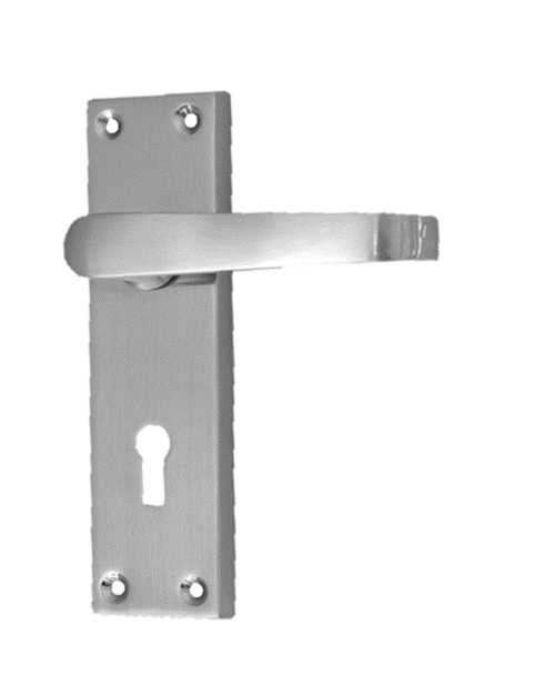 Satin Nickel Door Interior Door Lock Handles-Victorian Straight Lock, 1 Pair