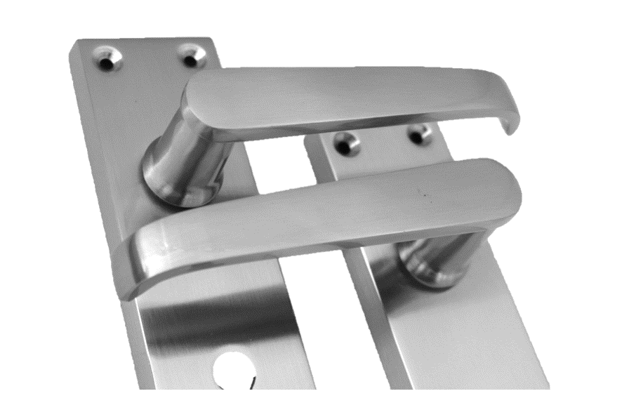 Satin Nickel Door Interior Door Lock Handles-Victorian Straight Lock, 2 Pairs