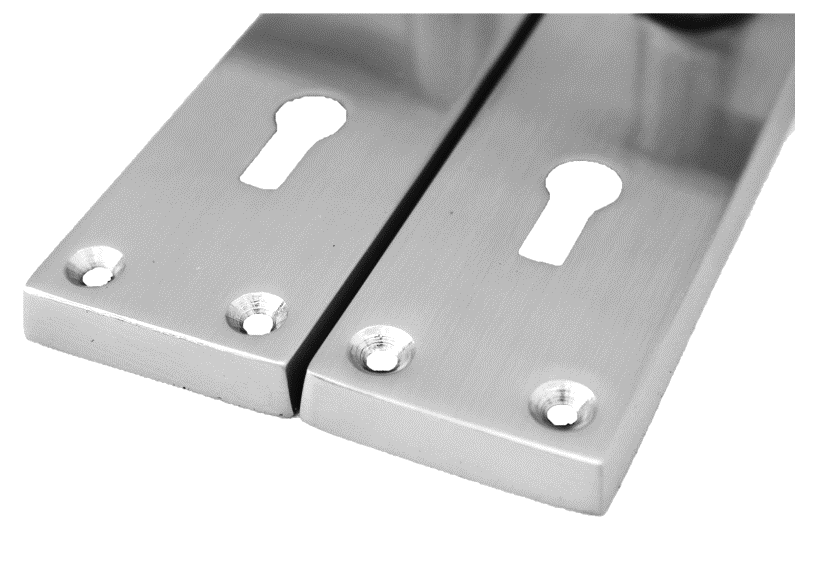 Satin Nickel Door Interior Door Lock Handles-Victorian Straight Lock, 2 Pairs