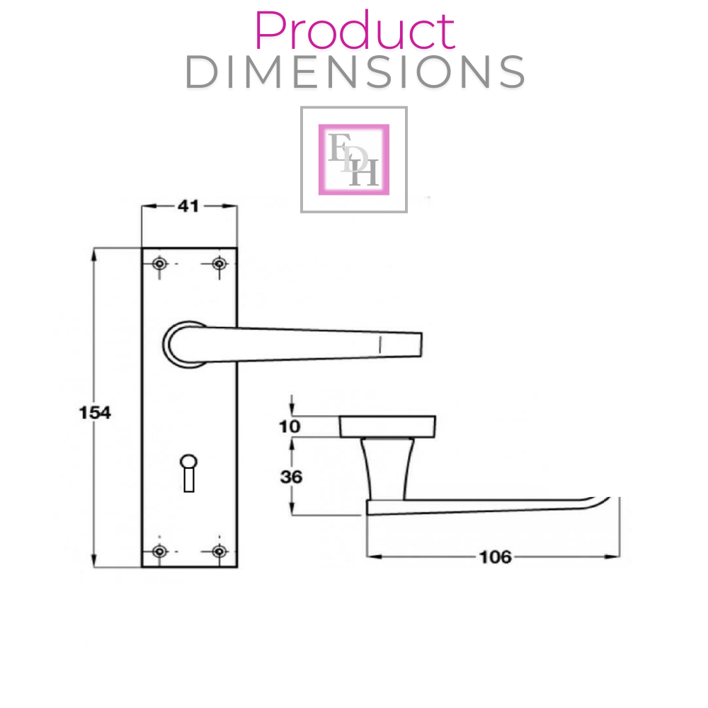 Satin Nickel Door Interior Door Lock Handles-Victorian Straight Lock, 2 Pairs