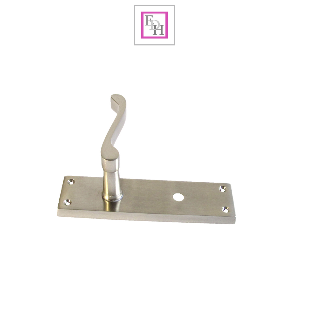 Satin Bathroom Door Handle with Privacy Lock, Victorian Style, 2Pairs
