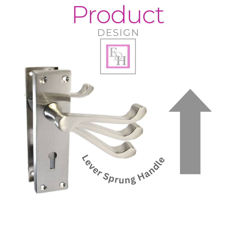 Satin Nickel Victorian Scroll Lock Door Handles + 3 Lever Mortice Sash Lock Set1