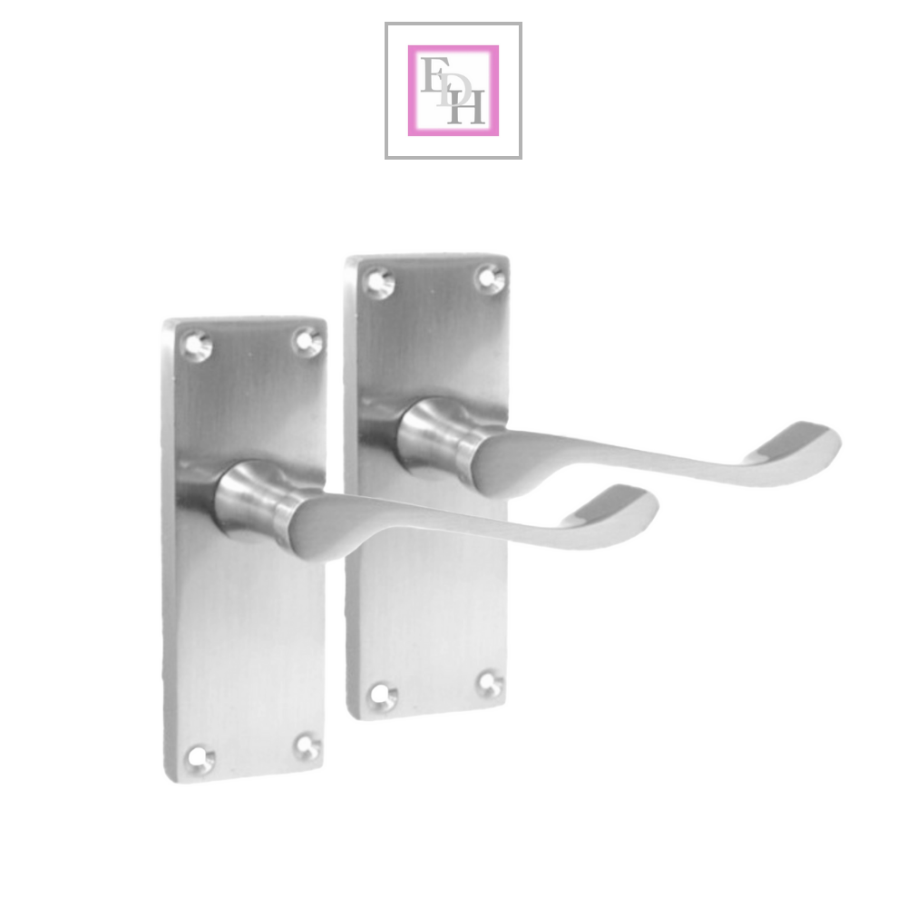 Door Handles Satin Chrome Victorian Scroll lever Latch Modern Handles 6 Pairs +
