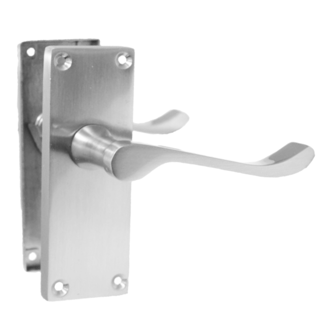 Door Handles Satin Chrome Victorian Scroll lever Latch Modern Handles 6 Pairs +