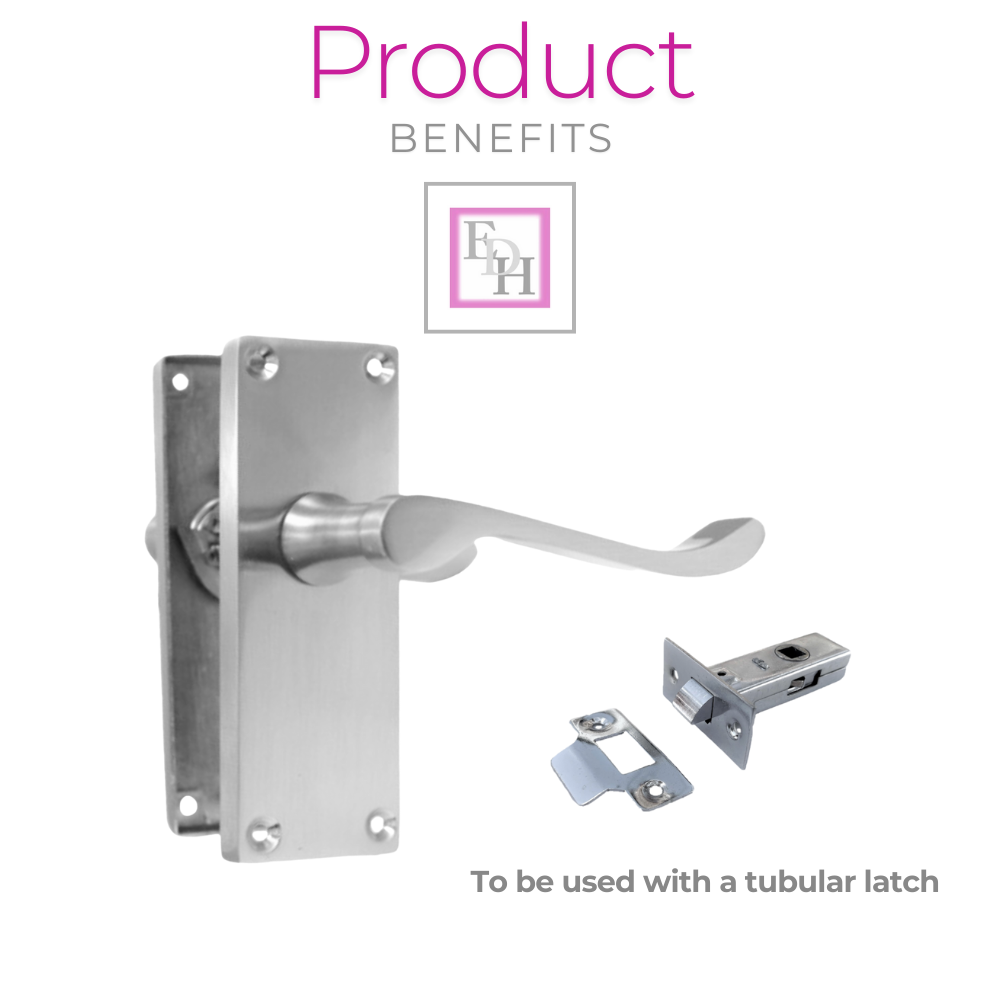 Door Handles Satin Chrome Victorian Scroll lever Latch Modern Handles 4 Pairs