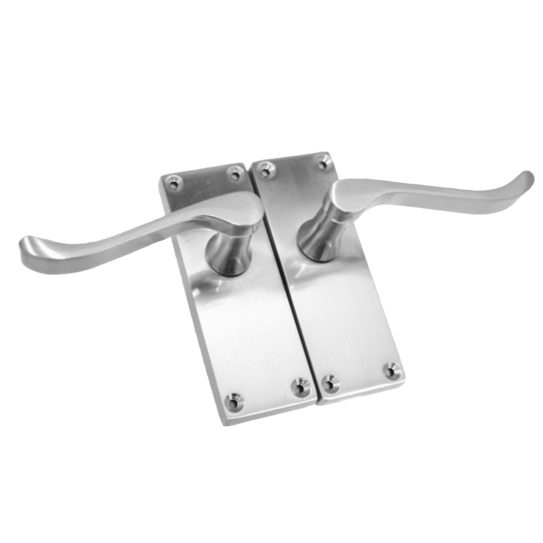 Door Handles Satin Chrome Victorian Scroll lever Latch Modern Handles 4 Pairs