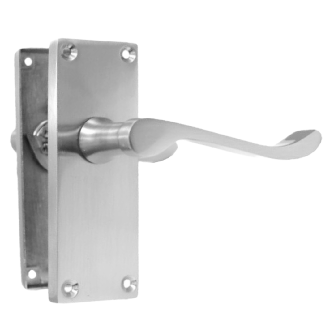 Door Handles Satin Chrome Victorian Scroll lever Latch Modern Handles 4 Pairs