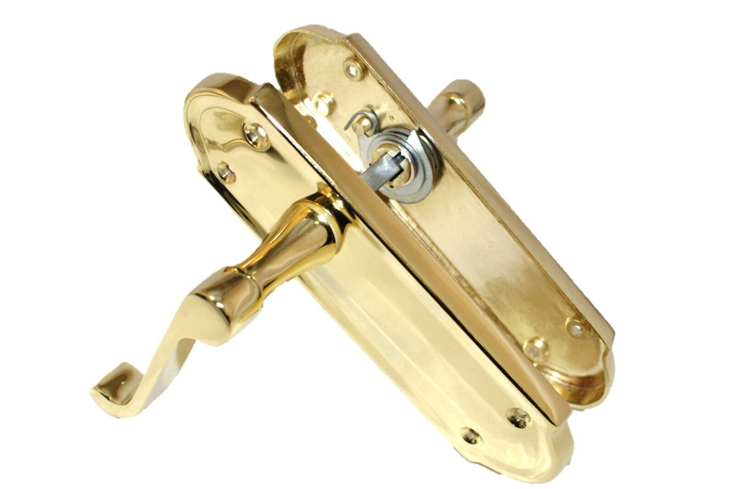 Brass Finish Ashford Style Ashworth Scroll Interior Door Handles Lever Latch +