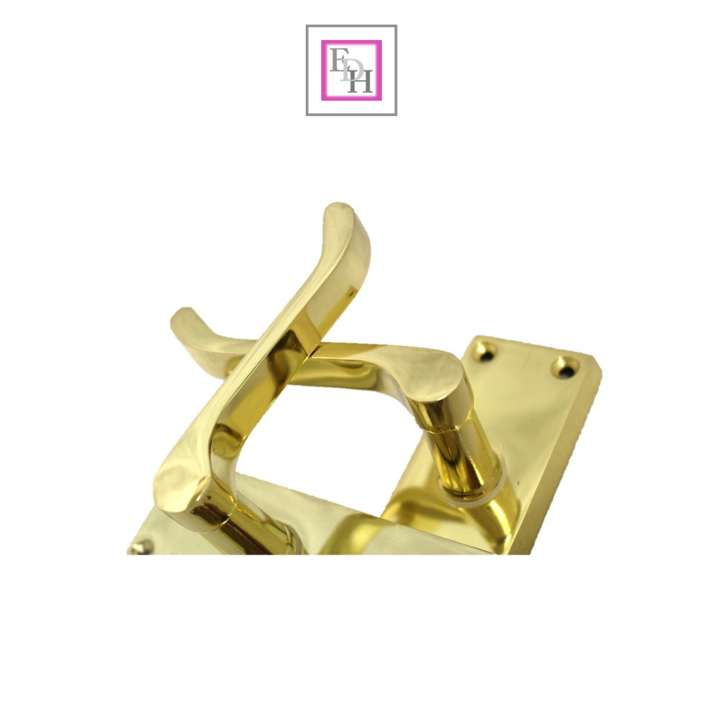Lock Door Handles Modern Brass Victorian Scroll Door Handle &3 Lever Sash Lock.