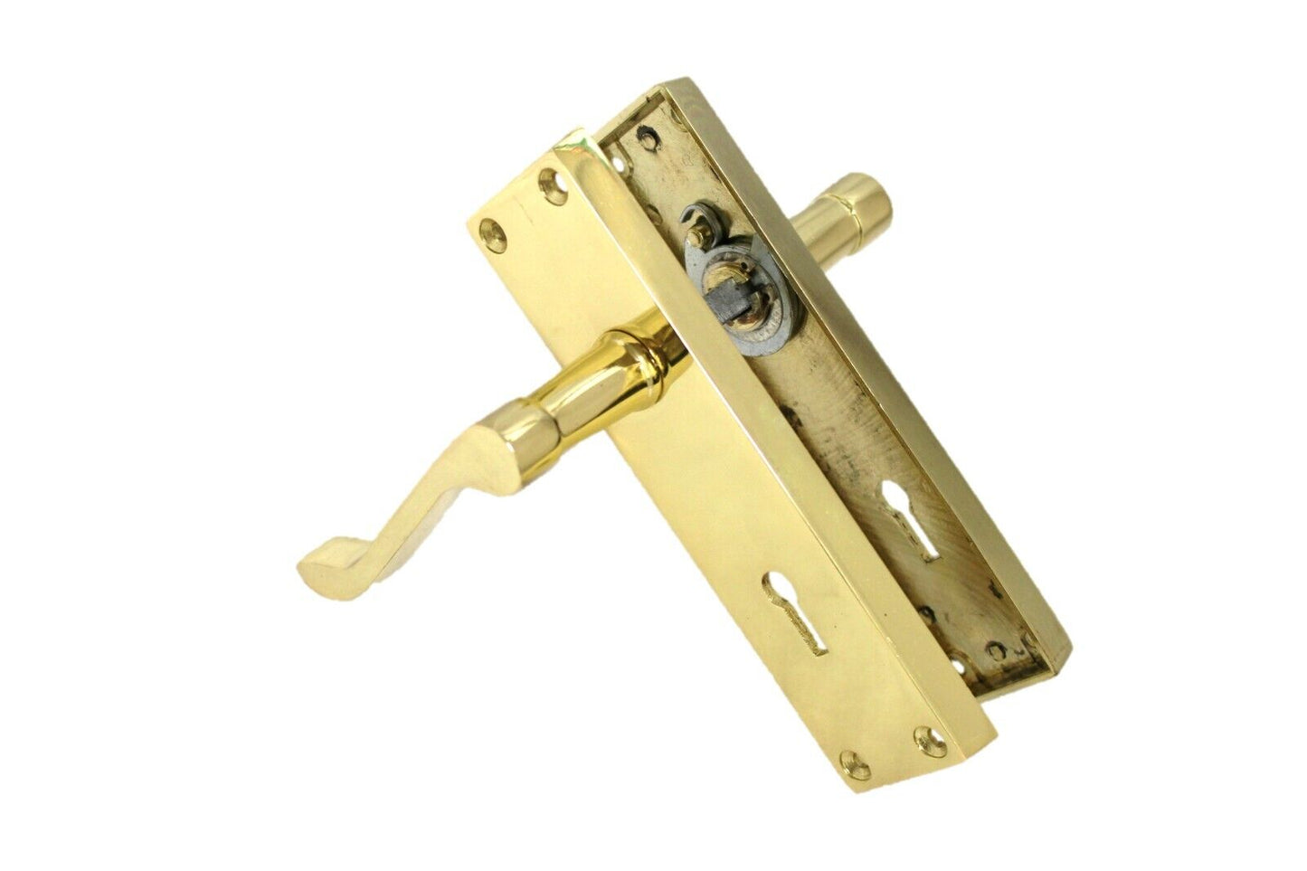 Lock Door Handles Modern Brass Victorian Scroll Door Handle &3 Lever Sash Lock.