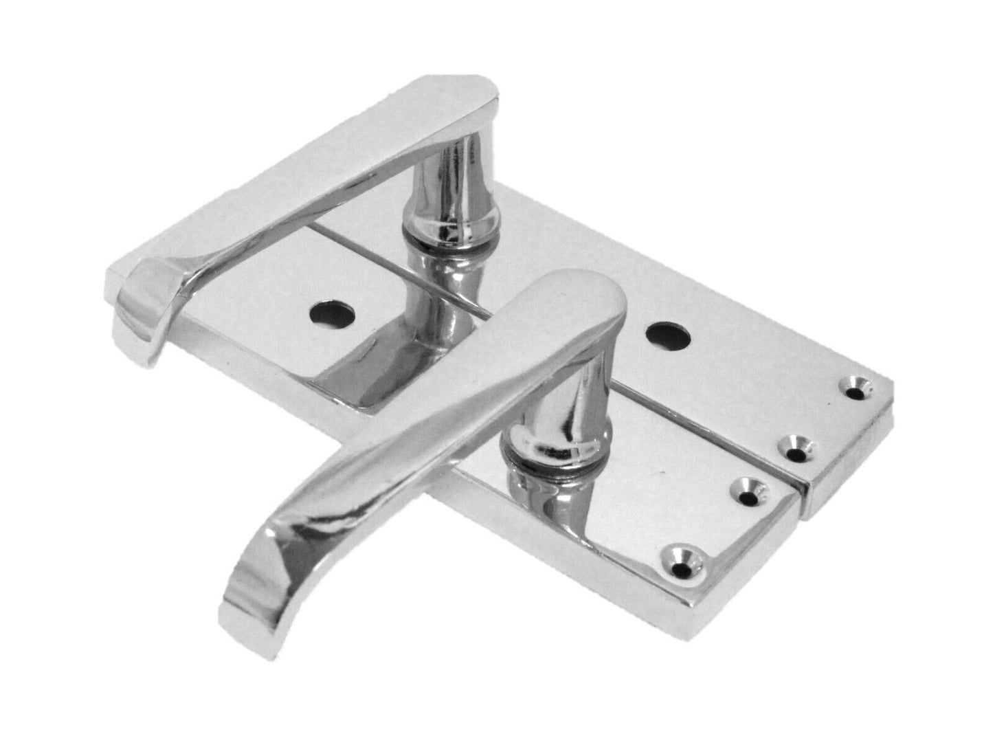 Victorian Straight Chrome Bathroom Interior Door Handles+3 Lever Mortise Lockx2.