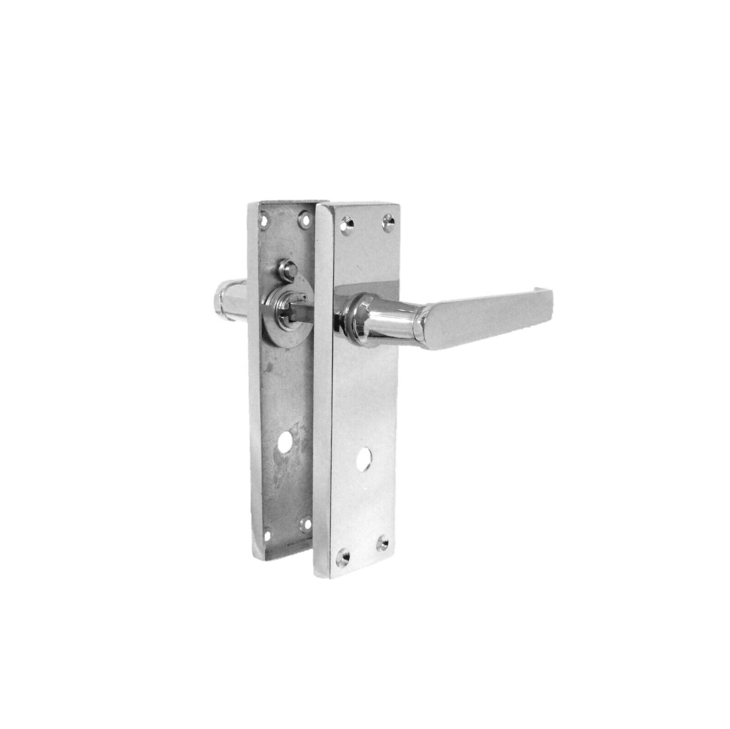 Victorian Straight Chrome Bathroom Interior Door Handles+3 Lever Mortise Lockx2.