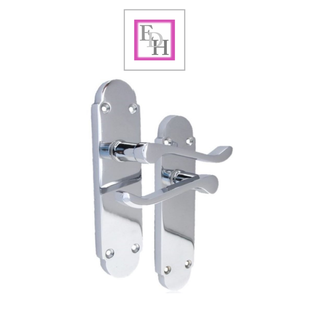 Silver Door Handles Interior Door Handles - Victorian Scroll Polished Chrome 6