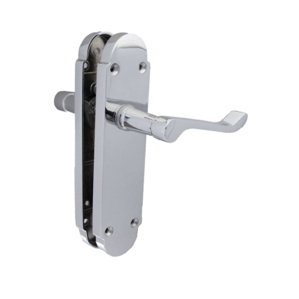 Silver Door Handles Interior Door Handles - Victorian Scroll Polished Chrome 4