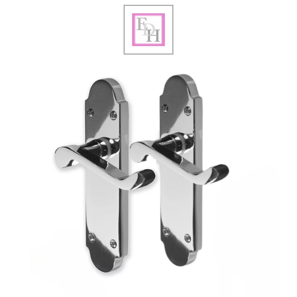 Silver Door Handles Interior Door Handles - Victorian Scroll Polished Chrome 1