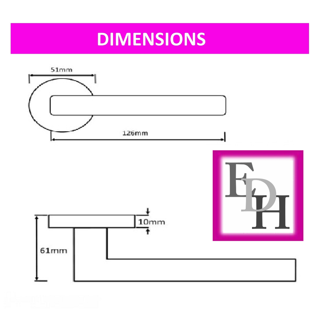Epsom Door Handle Internal Chrome & Satin Duo Door Handles- 4 sets