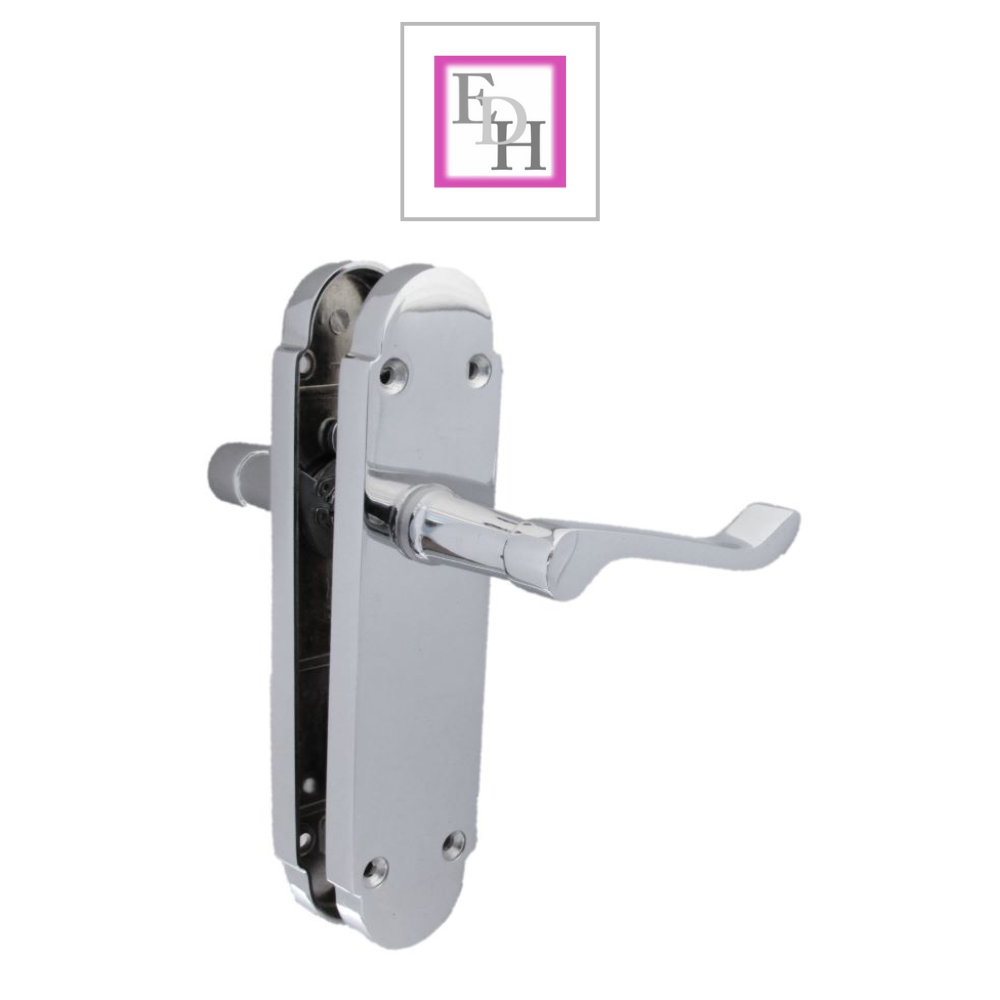 Silver Door Handles Interior Door Handles - Victorian Scroll Polished Chrome x6+