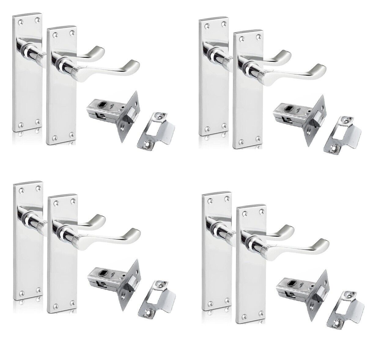 Modern Victorian Chrome Door Handles,Victorian Scroll Lever Latch Door Handles4+