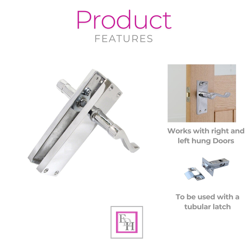 Modern Victorian Chrome Door Handles, Victorian Scroll Lever Latch Door Handles6