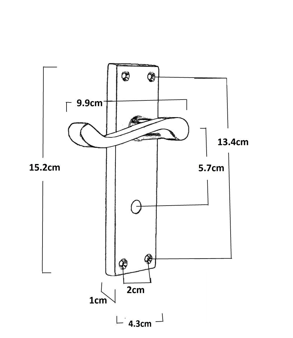 Victorian Black Bathroom Door Handle Set - 1 Pair Classic Black Interior Door