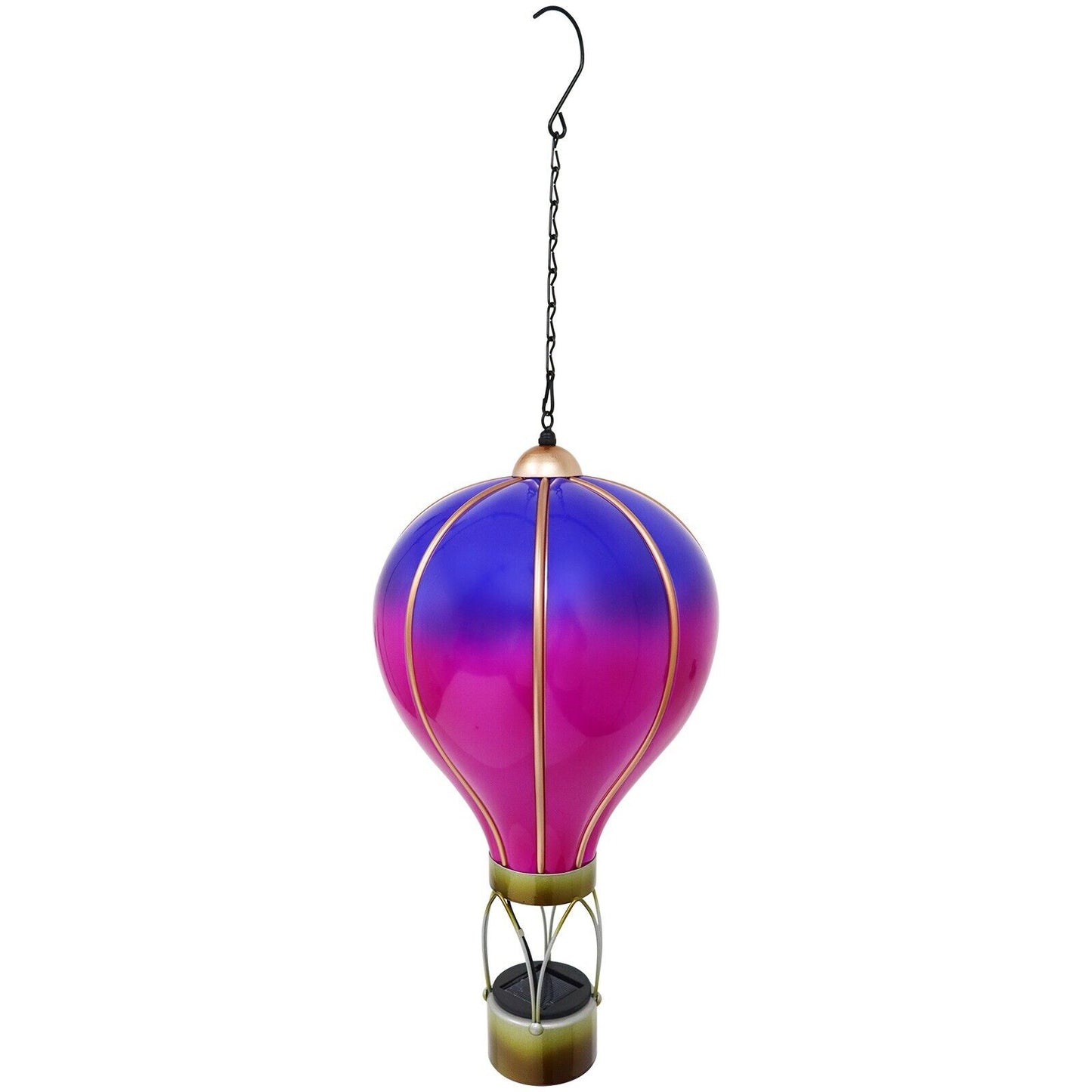 Large Violet Solar Hot Air Balloon β Outdoor Hanging LED Light for Garden+ Patio