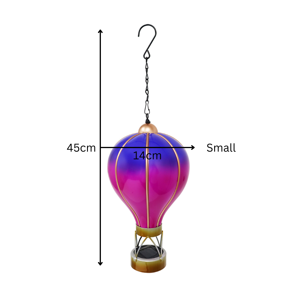 Small Violet Solar Hot Air Balloon β Outdoor Hanging LED Light for Garden+ Patio