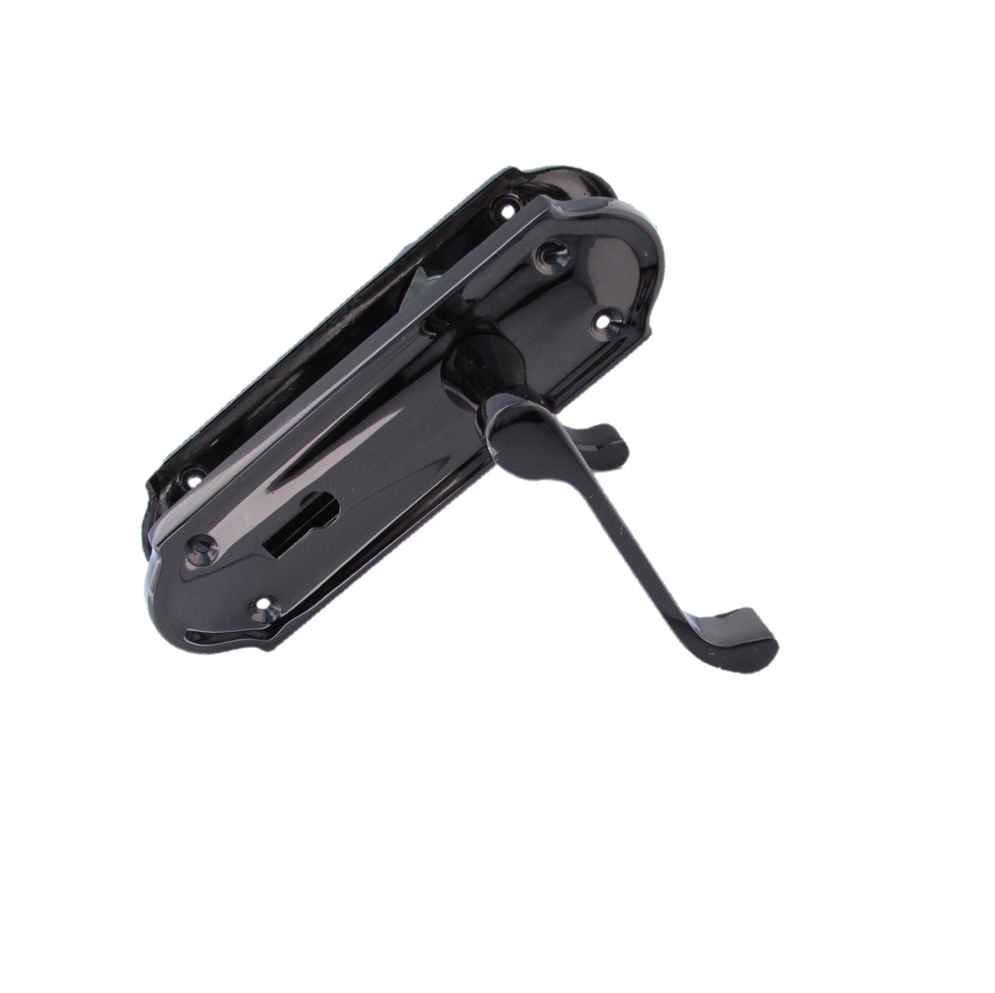 Askworth Door Handle Set – Black Nickel Internal Lock Door Handles 170mm x 48mm