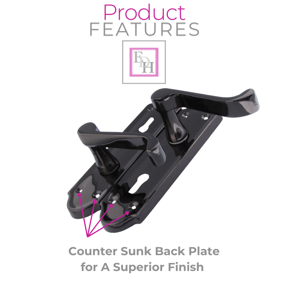Askworth Black Nickel Internal Lock Door Handle Set + 3 Lever MORTICE SASH Lock