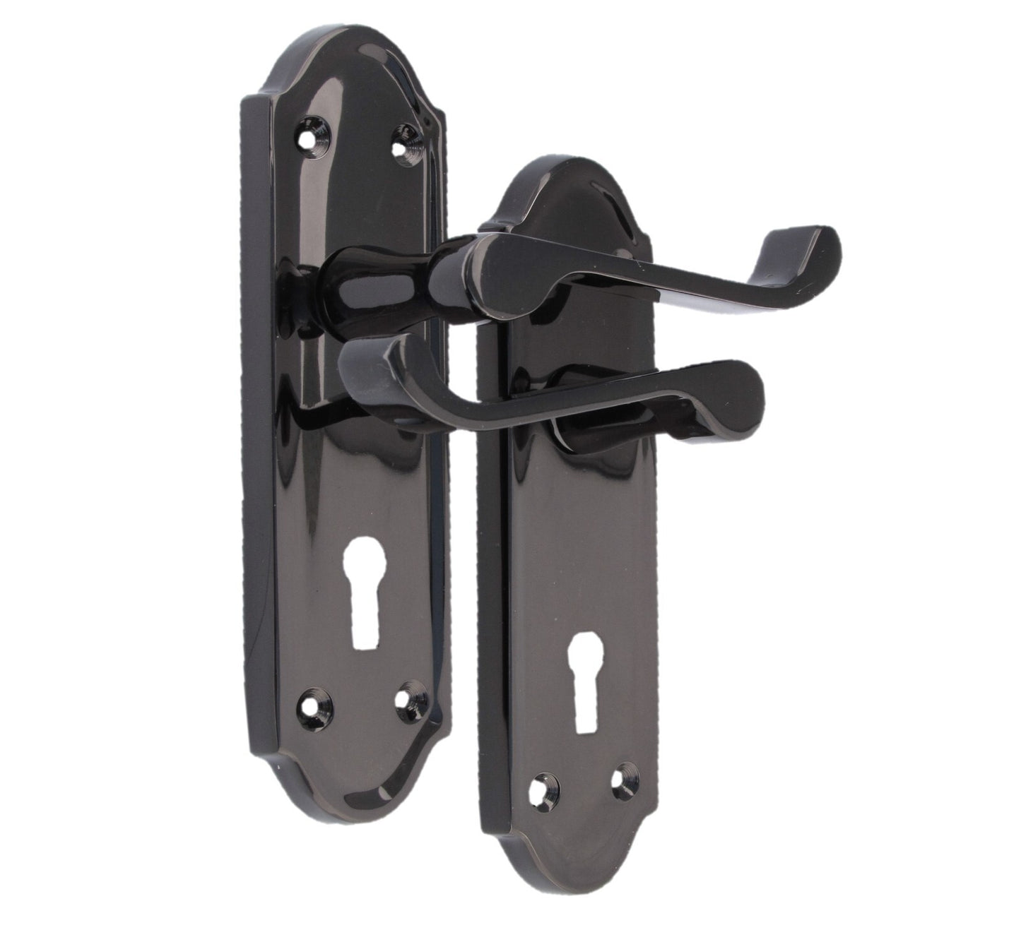Askworth Black Nickel Internal Lock Door Handle Set + 3 Lever MORTICE SASH Lock