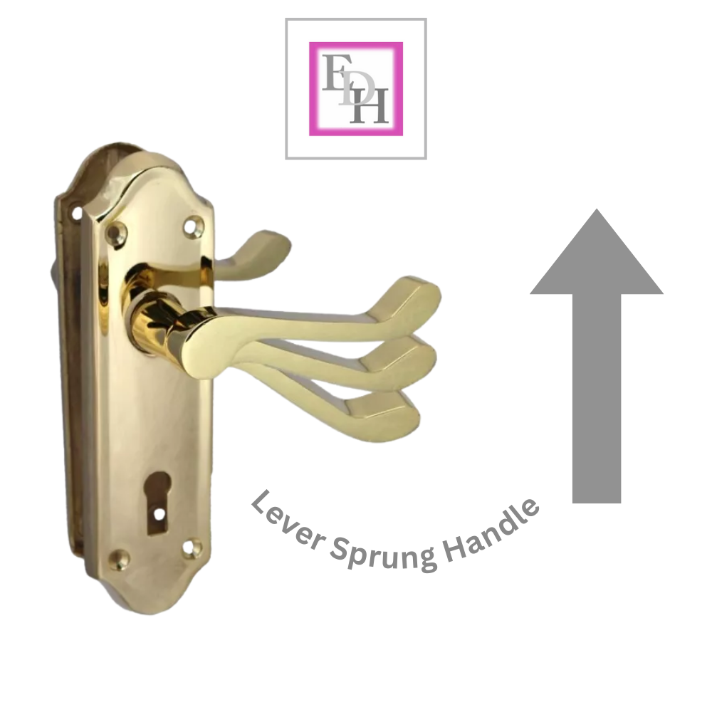 Askworth Brass Plate Internal Lock Door Handles+ 3 Lever Mortice Sash Lock-170mm