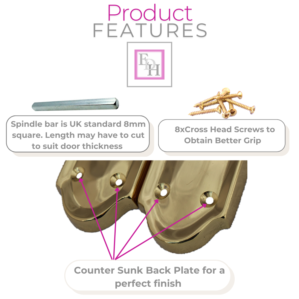 Askworth Brass Plate Internal Lock Door Handles+ 3 Lever Mortice Sash Lock-170mm