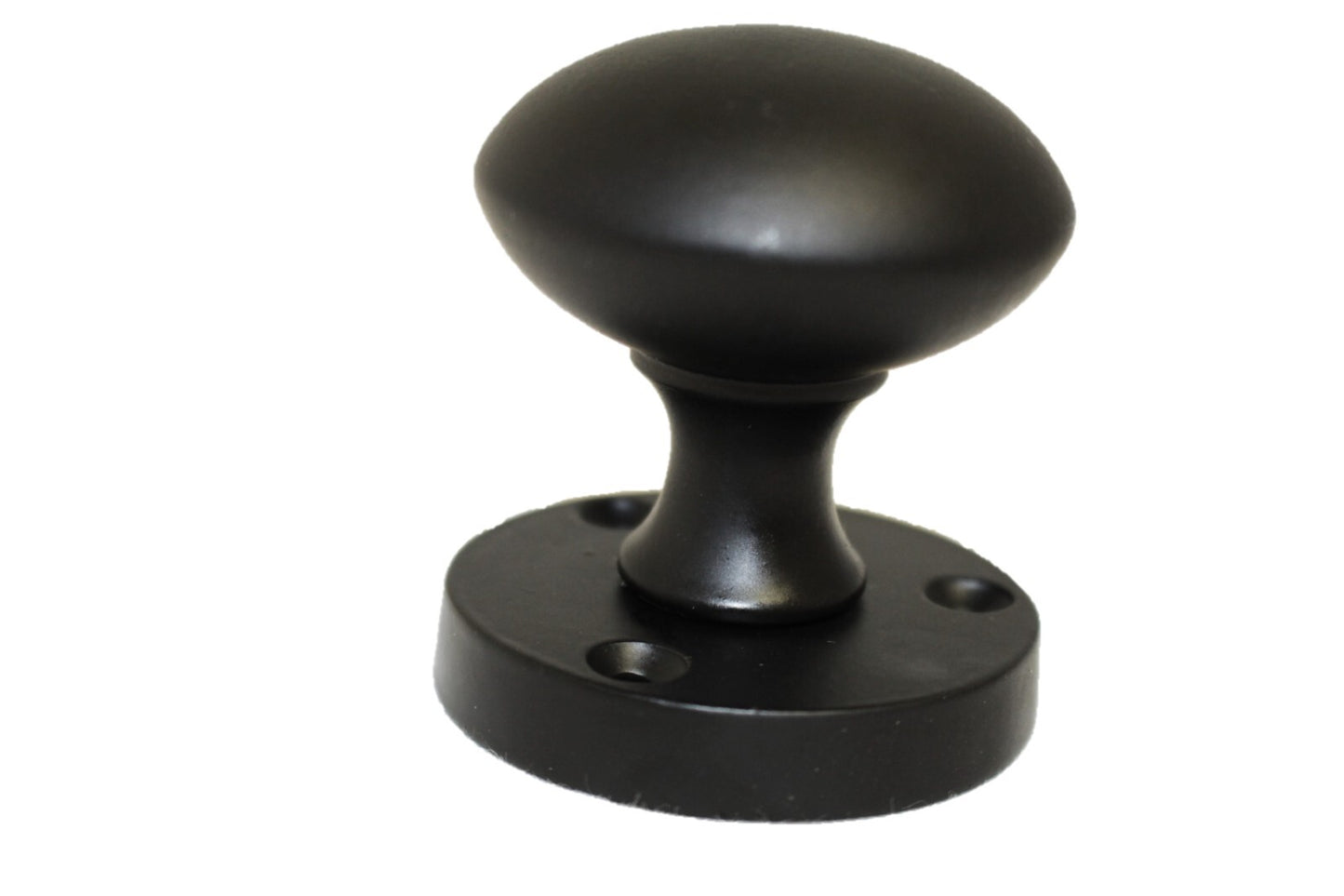Matt Black Round Door Knob Set Including Tubular Latch - Modern Victorian Style1