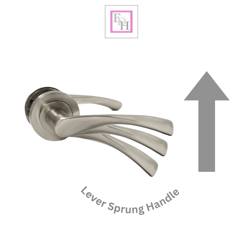 Satin Nickel Twist Door Handles + Latches Set Internal Lever on Rose 1 Pair