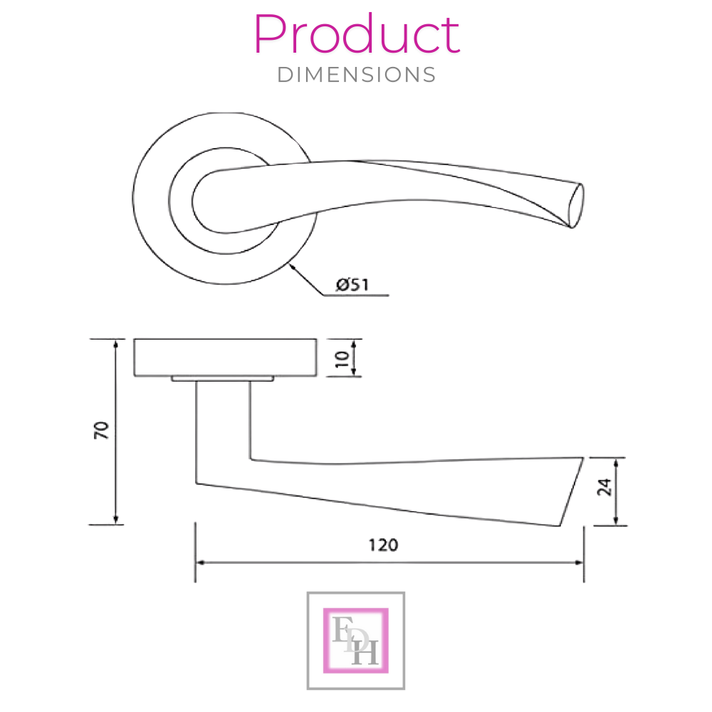 Satin Nickel Twist Door Handles + Latches Set Internal Lever on Rose 1 Pair