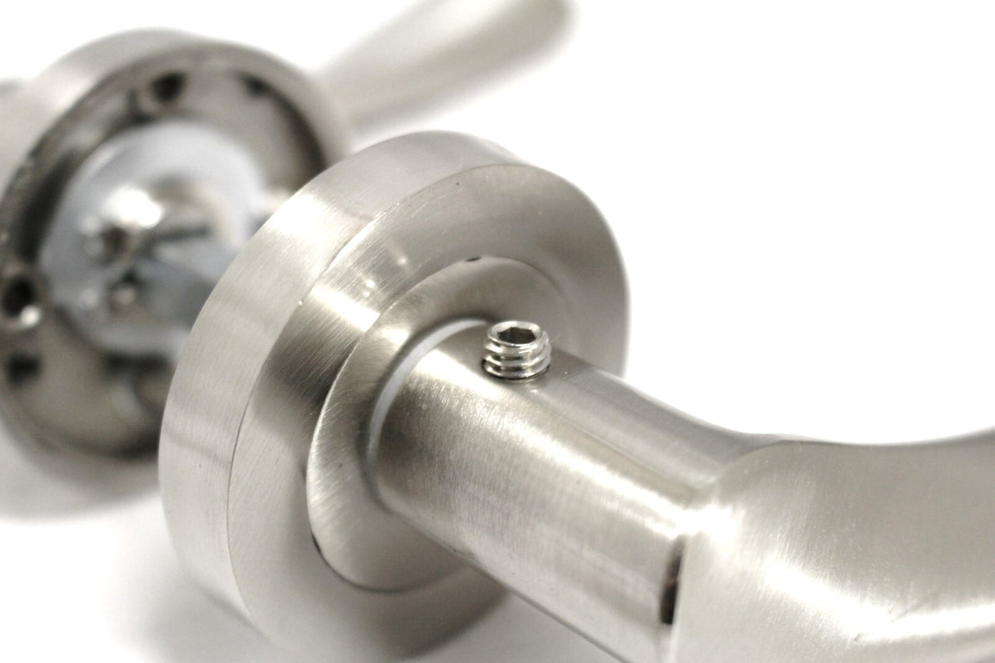 Satin Nickel Twist Door Internal Handle Set Lever on Rose 4 Pairs