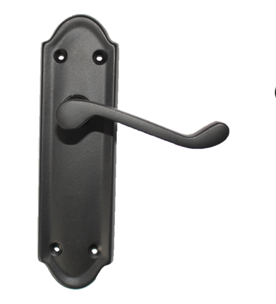 Matt Black Internal Door Handles Ashford Style Lever Latch Handles, 6 Pairs
