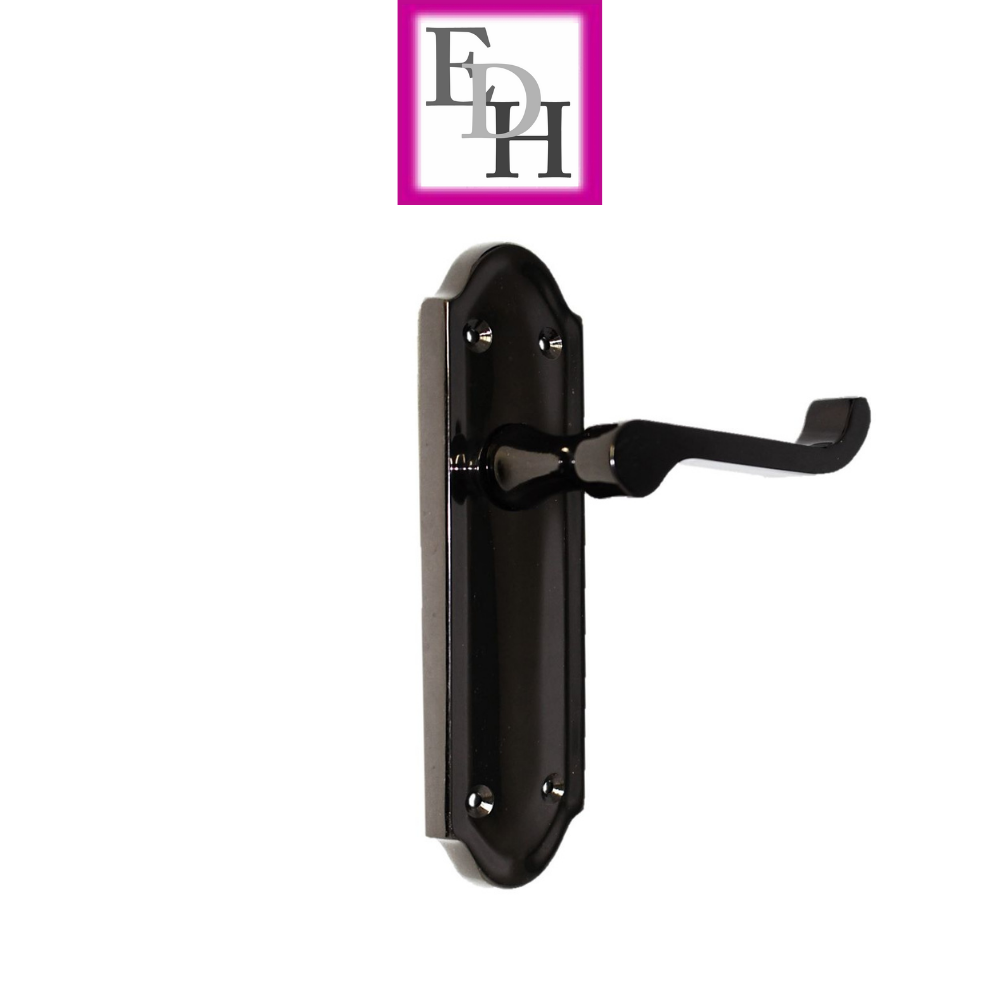 Black Nickel Internal Door Handles Ashford Style Lever Latch + Tubular Latch Set