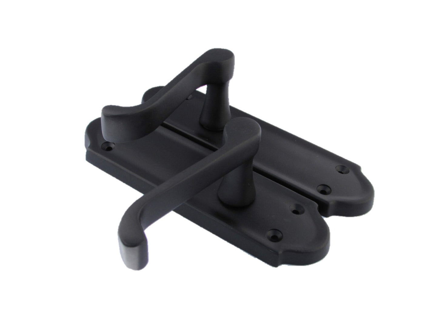 Matt Black Internal Door Handles Ashford Style Lever Latch Handles, 6 Pairs