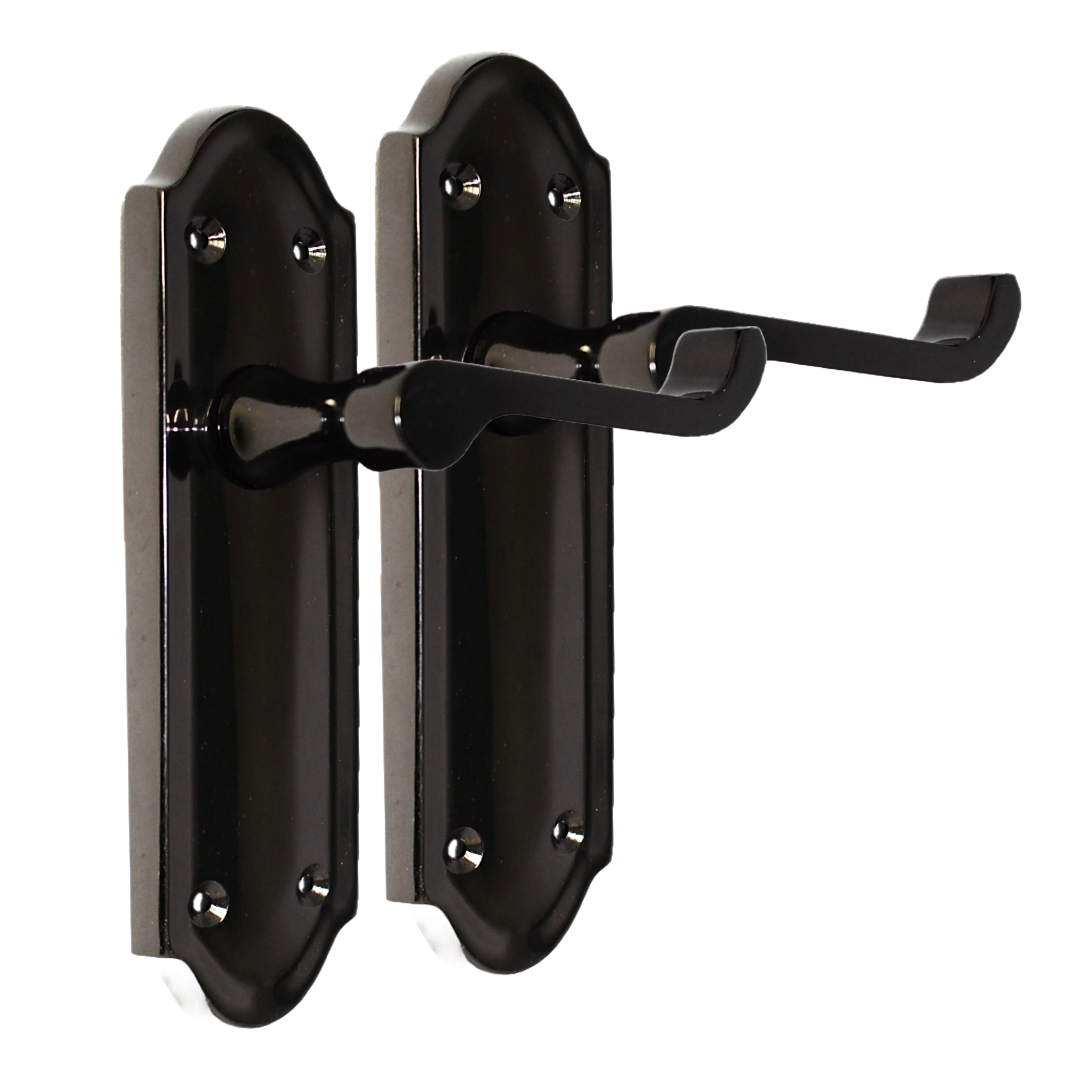 Black Nickel Internal Door Handles Ashford Style Lever Latch – Epsom Pair Set