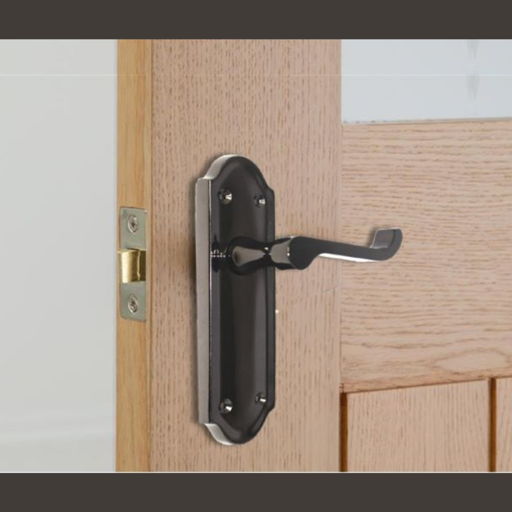 Black Nickel Internal Door Handles Ashford Style Lever Latch – Epsom Pair Set