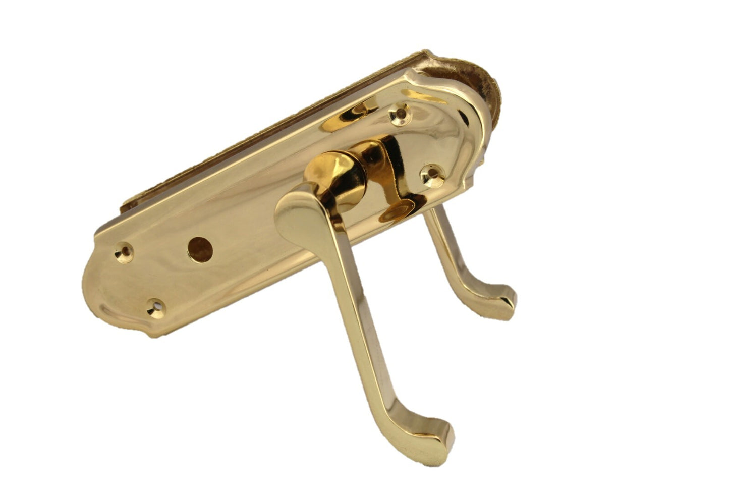 Brass Door Handles - Askworth Internal Door Handles with Bathroom Sash Lock