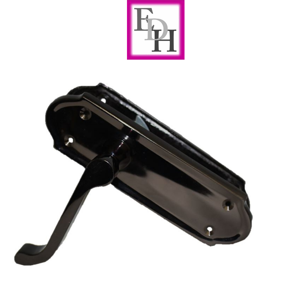 Black Nickel Internal Door Handles Ashford Style Lever Latch + Tubular Latch Set