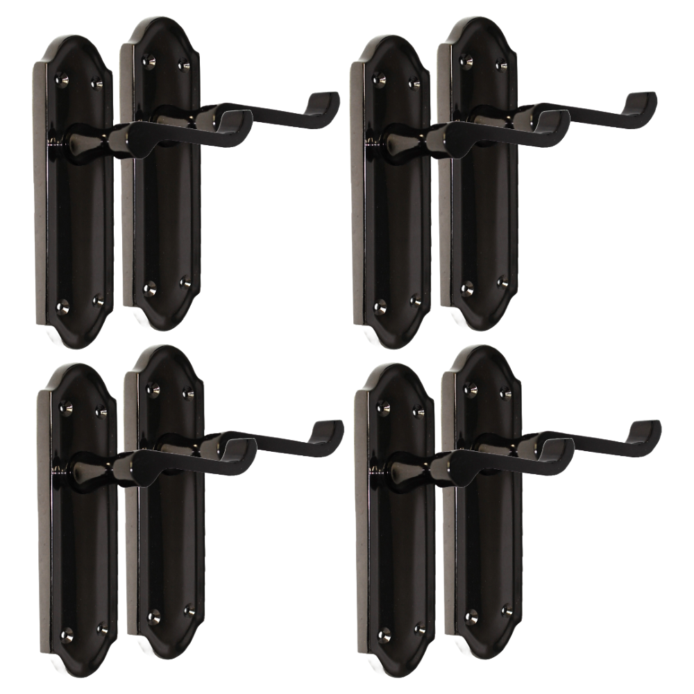 Black Nickel Internal Door Handles Ashford Style Lever Latch – Epsom Pair Set x4