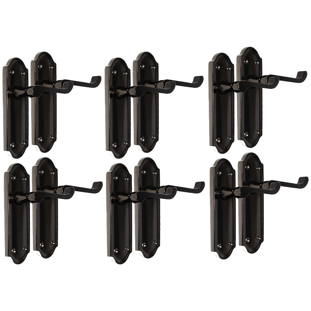 Black Nickel Internal Door Handles Ashford Style Lever Latch – Epsom Pair Set