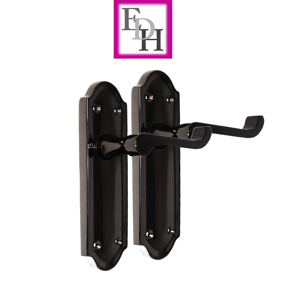 Black Nickel Internal Door Handles Ashford Style Lever Latch – Epsom Pair Set x4