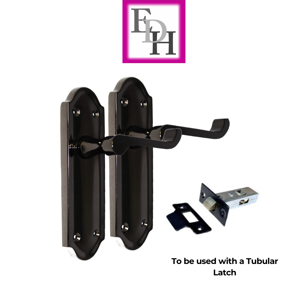 Black Nickel Internal Door Handles Ashford Style Lever Latch – Epsom Pair Set