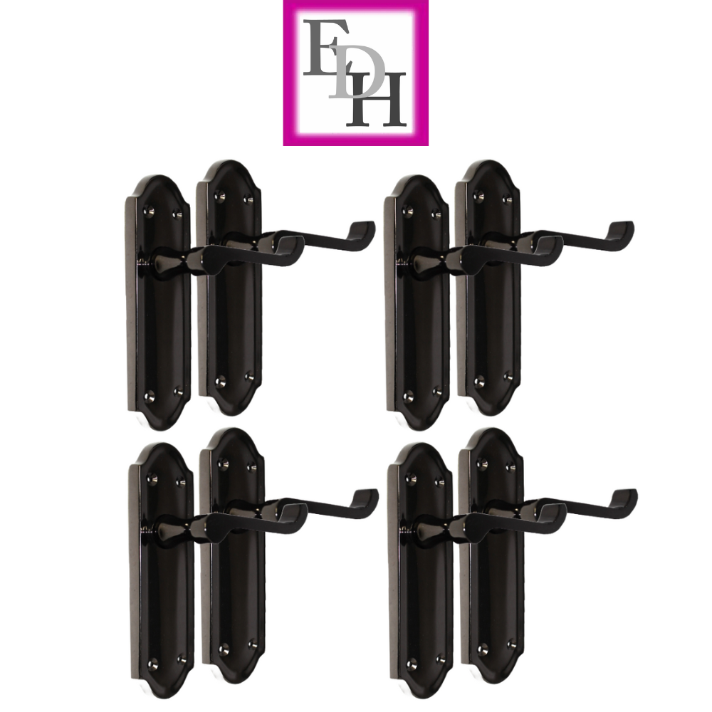 Black Nickel Internal Door Handles Ashford Style Lever Latch – Epsom Pair Set x4
