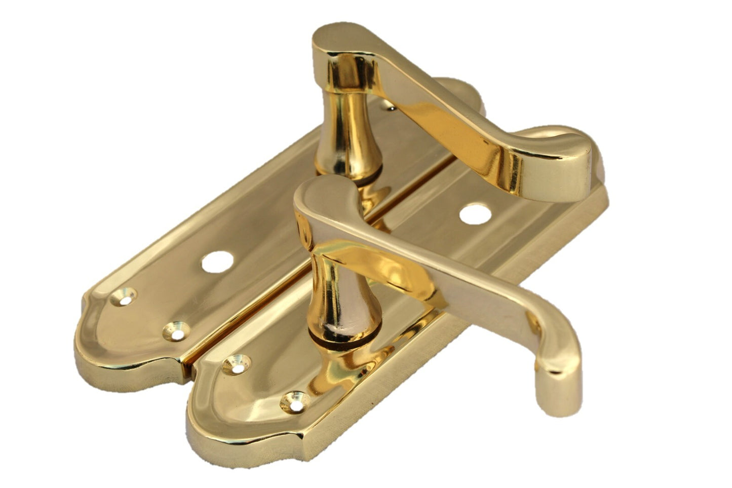 Brass Door Handles - Askworth Internal Door Handles with Bathroom Sash Lock