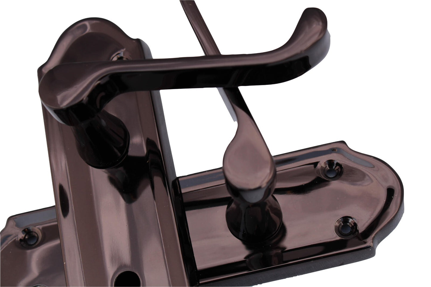 Black Nickel Door Handles - Askworth Internal Door Handles with Bathroom Sash Lock