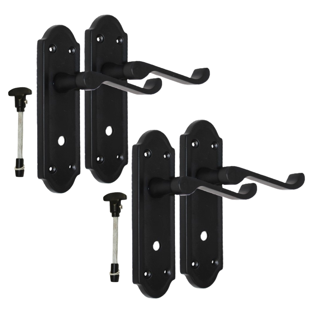 Matt Black Door Handles - Askworth Internal Door Handles Set for Internal Doors